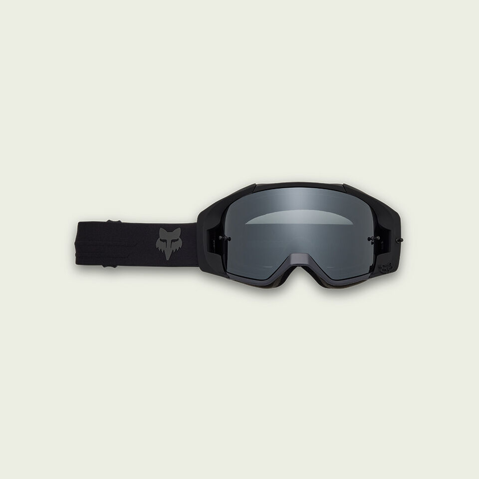 Black dirt bike goggles. 