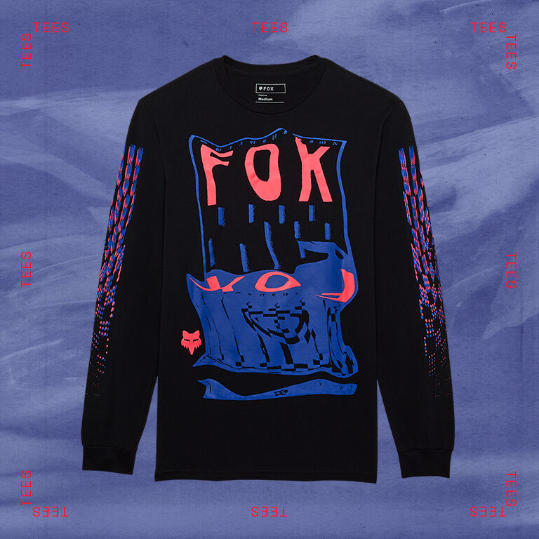 image of Fox tee with stylized text calling out tees