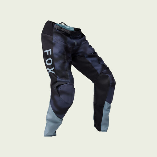 Black dirt bike pants with white stripes. 