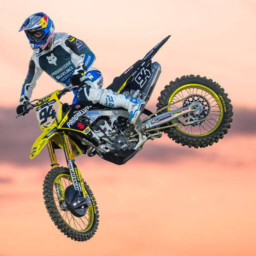 MX Racer in the sky with a moto