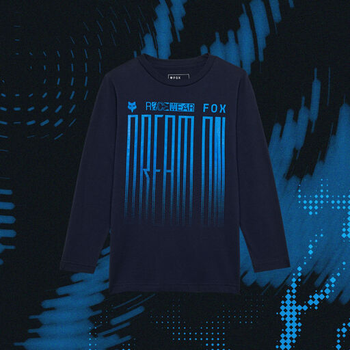 Blue dream on long sleeve shirt over black and blue background