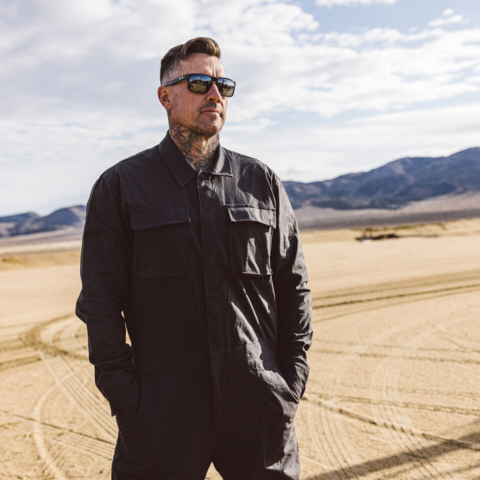 Carey Hart in a Fox Drive Dust Suit.