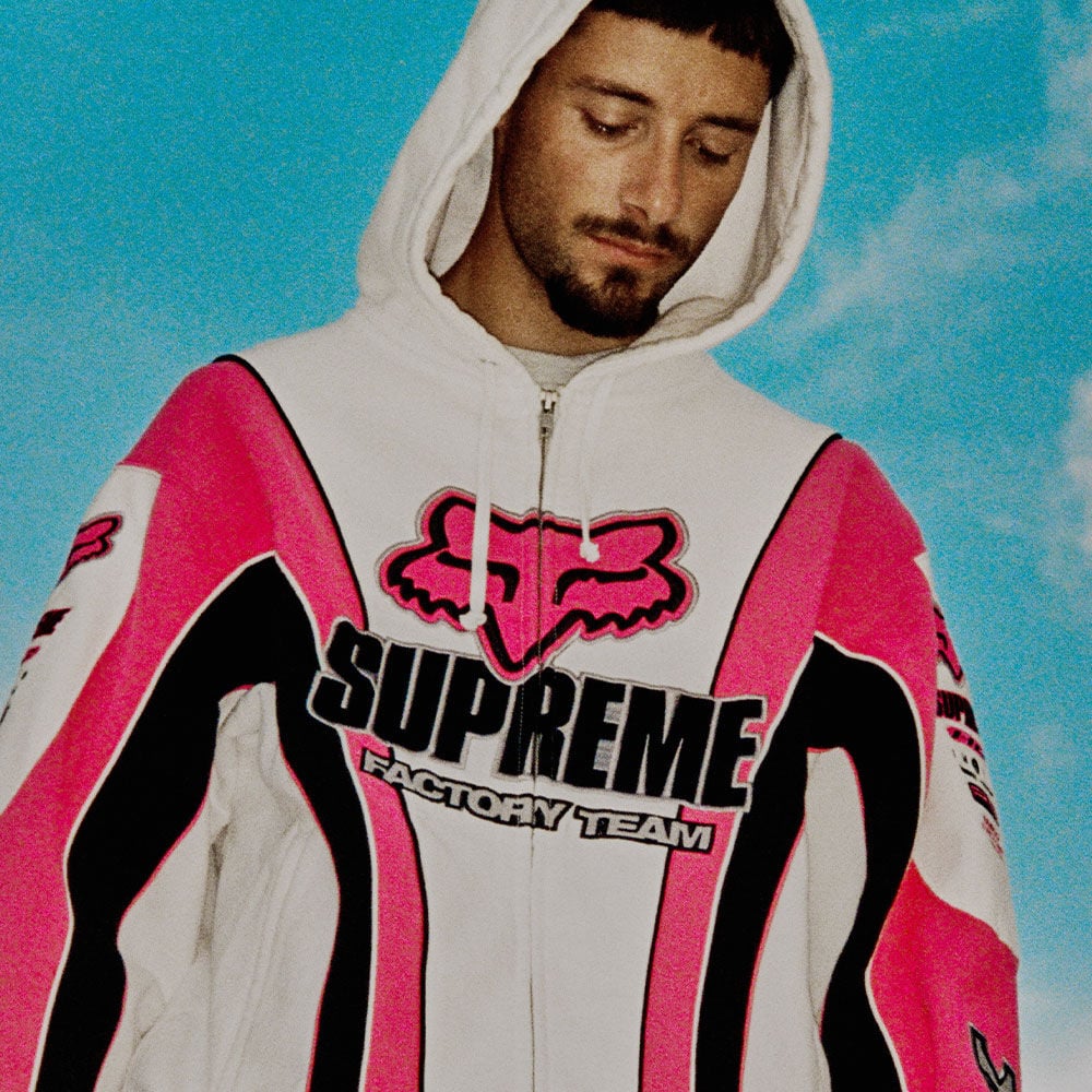 Man with a fox x supreme jacket