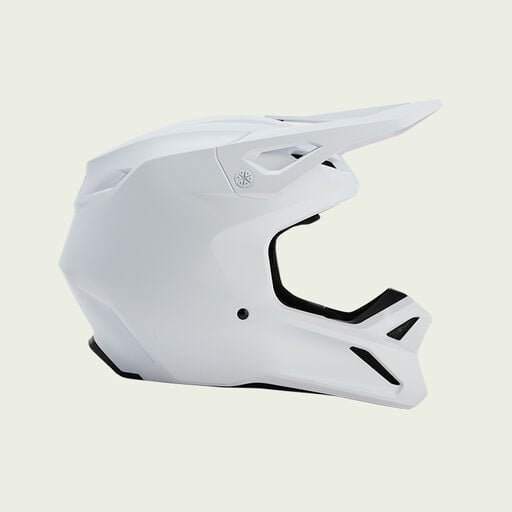 white v1 helmet on green background