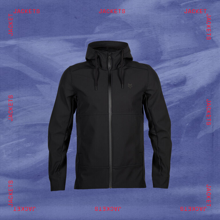 image of fox jacket with stylized text calling out jacketa