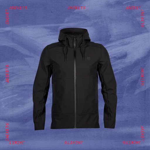 image of fox jacket with stylized text calling out jacketa