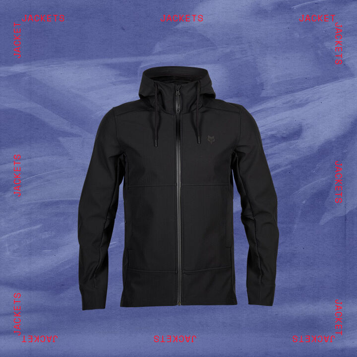 image of fox jacket with stylized text calling out jacketa