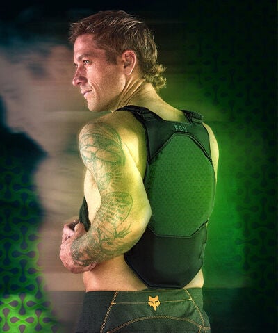 MX rider wearing chest guard