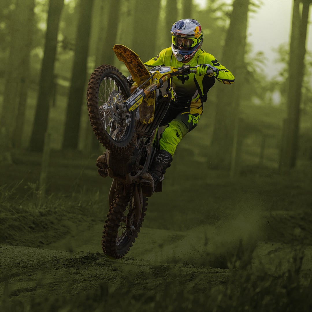 Levi Kitchen in a green MX kit