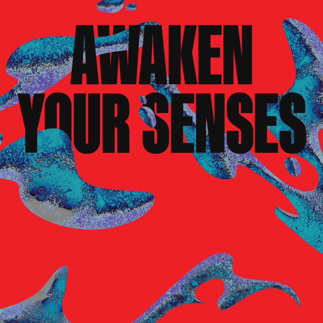 Awaken your senses with red and blue psychedelic design